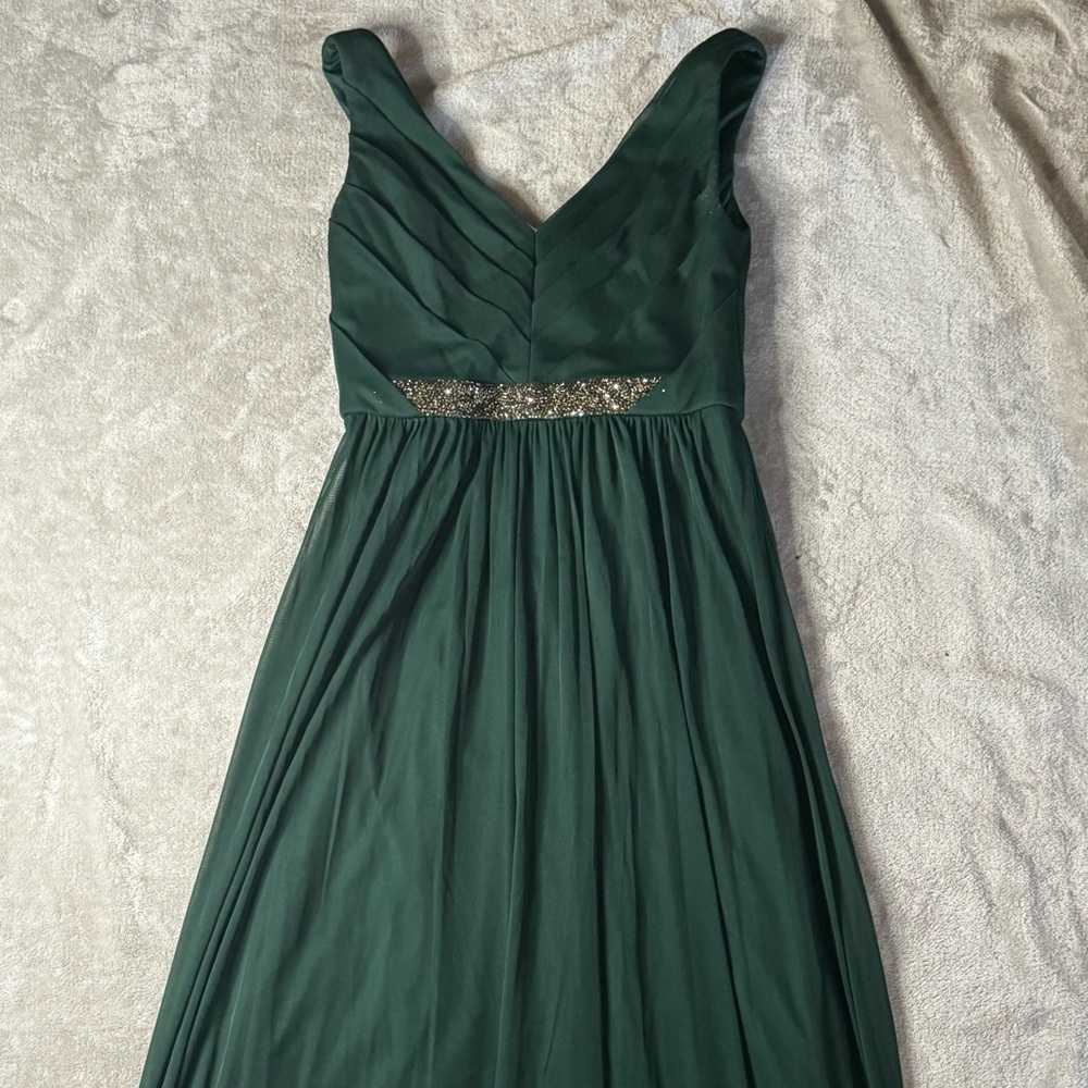 David's Bridal Kids Formal Dress in Deep Green